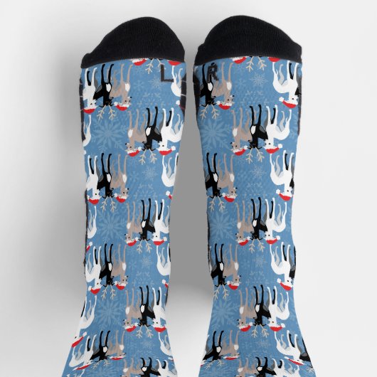 Weihnachtshippets oder italienische Windhunde Snow Socken (Oben)