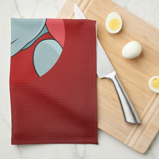 Weihnachtshippo-Cartoon Geschirrtuch (Viertel Falte)