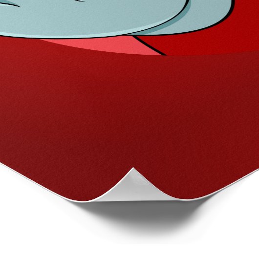 Weihnachtshippo-Cartoon Poster (Ecke)