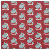 Weihnachtshippo-Cartoon Stoff (Muster)