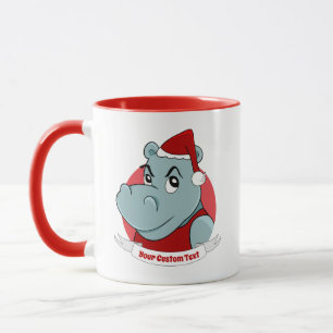 Weihnachtshippo-Cartoon Tasse