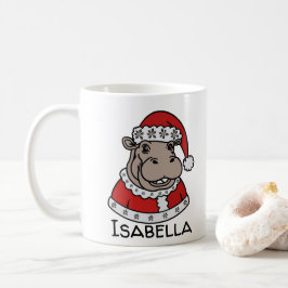 Weihnachtshippopotamus Personalisierter Name Kaffeetasse