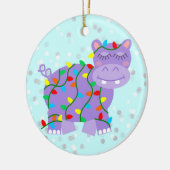 Weihnachtshippopotamus-Verzierung Keramik Ornament (Links)