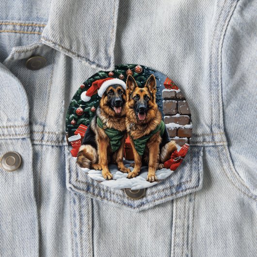 Weihnachtshirdhunde Button (Beispiel)