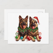 Weihnachtshirdhunde Feiertagspostkarte (Vorne/Hinten)