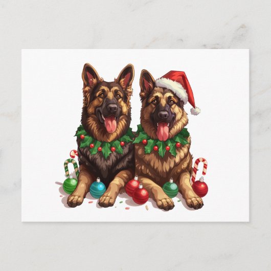 Weihnachtshirdhunde Feiertagspostkarte (Vorderseite)