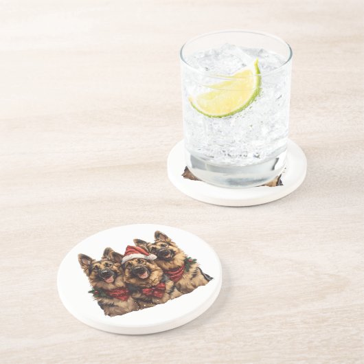 Weihnachtshirdhunde Getränkeuntersetzer (Seite)