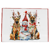 Weihnachtshirdhunde Große Geschenktüte (Rückseite)