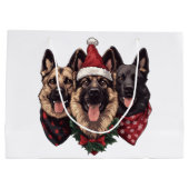 Weihnachtshirdhunde Große Geschenktüte (Rückseite)