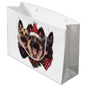 Weihnachtshirdhunde Große Geschenktüte (Rückseite Schrägansicht)