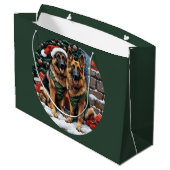 Weihnachtshirdhunde Große Geschenktüte (Rückseite Schrägansicht)