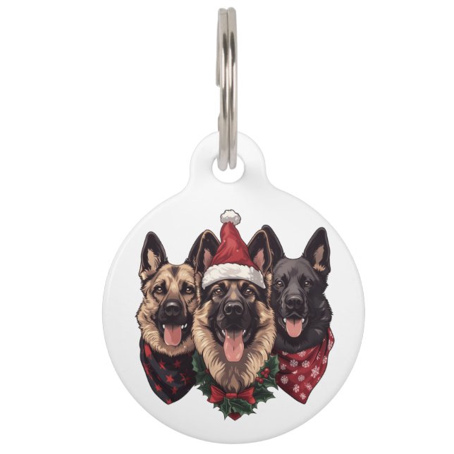 Weihnachtshirdhunde Haustiermarke (Vorderseite)