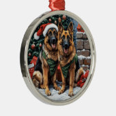 Weihnachtshirdhunde Ornament Aus Metall (Rechts)