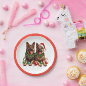Weihnachtshirdhunde Pappteller (Party)