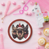 Weihnachtshirdhunde Pappteller (Party)