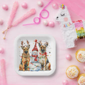 Weihnachtshirdhunde Pappteller (Party)