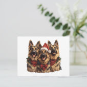 Weihnachtshirdhunde Postkarte (Stehend Vorderseite)