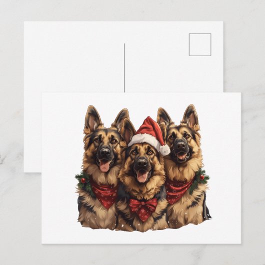 Weihnachtshirdhunde Postkarte (Vorne/Hinten)