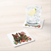 Weihnachtshirdhunde Rechteckiger Pappuntersetzer (Vor Ort)