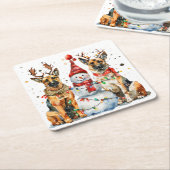 Weihnachtshirdhunde Rechteckiger Pappuntersetzer (angewinkelt)