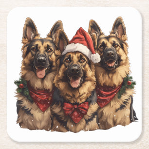 Weihnachtshirdhunde Rechteckiger Pappuntersetzer