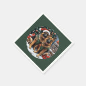 Weihnachtshirdhunde Serviette (Ecke)