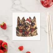 Weihnachtshirdhunde Serviette (Beispiel)