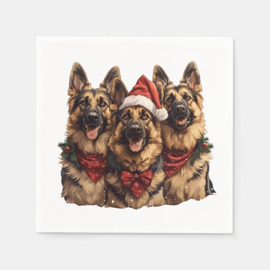 Weihnachtshirdhunde Serviette (Vorderseite)