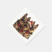 Weihnachtshirdhunde Serviette (Ecke)