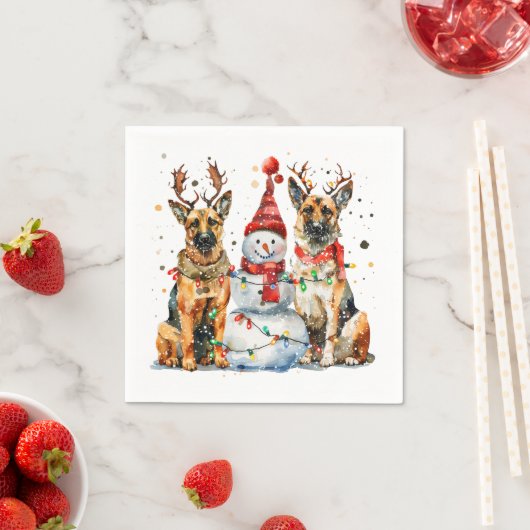 Weihnachtshirdhunde Serviette (Beispiel)