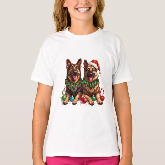 Weihnachtshirdhunde T-Shirt (Vorderseite)