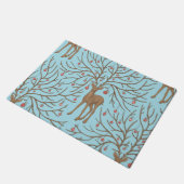 Weihnachtshirsch auf blau fußmatte (Schrägansicht)