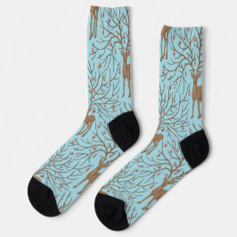 Weihnachtshirsch auf Blau Socken