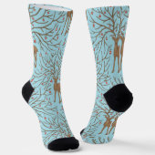 Weihnachtshirsch auf Blau Socken (Gewinkelt)