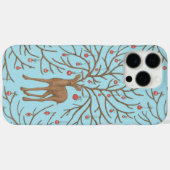 Weihnachtshirsch auf blauem Hintergrund Case-Mate iPhone Hülle (Rückseite (Horizontal))