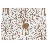 Weihnachtshirsch auf weißem Hintergrund Große Geschenktüte (Vorderseite)