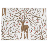 Weihnachtshirsch auf weißem Hintergrund Große Geschenktüte (Rückseite)