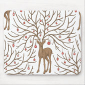 Weihnachtshirsch auf weißem Hintergrund Mousepad (Vorne)