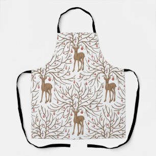 Weihnachtshirsch auf weißem Hintergrund Schürze