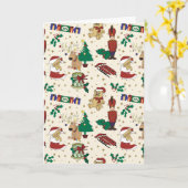 Weihnachtshirsch, Bär, Katze und Nussknacker Karte (Gelbe Blume)