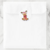 Weihnachtshirsch Entzücken Runder Aufkleber (Tasche)
