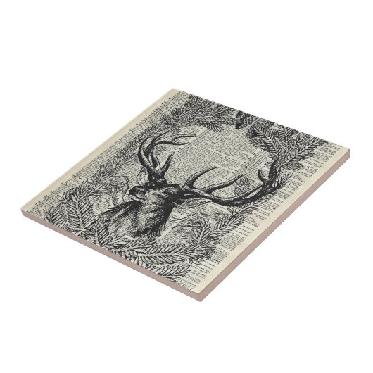 Weihnachtshirsch Fliese (Seite)