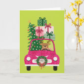 Weihnachtshirsch Karte (Gelbe Blume)