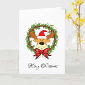 Weihnachtshirsch Karte (Gelbe Blume)