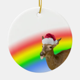 Weihnachtshirsch Keramik Ornament