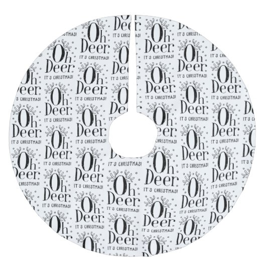 Weihnachtshirsch-lustiger Illustratorenrock Polyester Weihnachtsbaumdecke (Vorderseite)