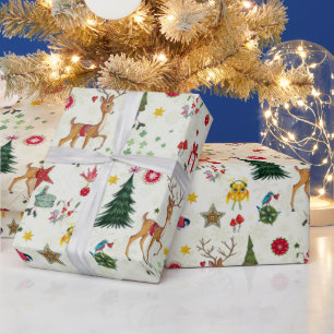 Weihnachtshirsch   Name   Glänzendes Geschenkpapie Geschenkpapier