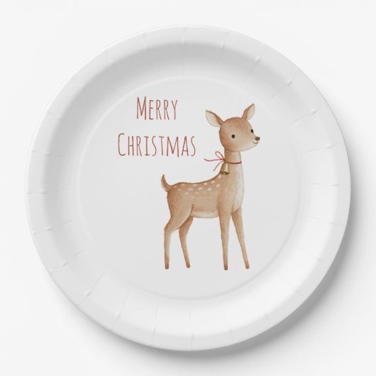 Weihnachtshirsch Pappteller (Vorderseite)