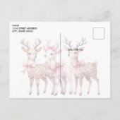 Weihnachtshirsch Postkarte (Rückseite)