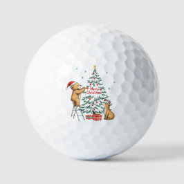 Weihnachtshirsch und Bär Golfball